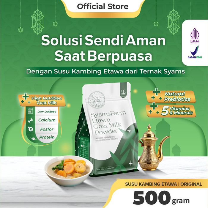 

MM Premium Susu Kambing Etawa Bubuk Syams 500 gram 1/2 kg Pure Murni Asli