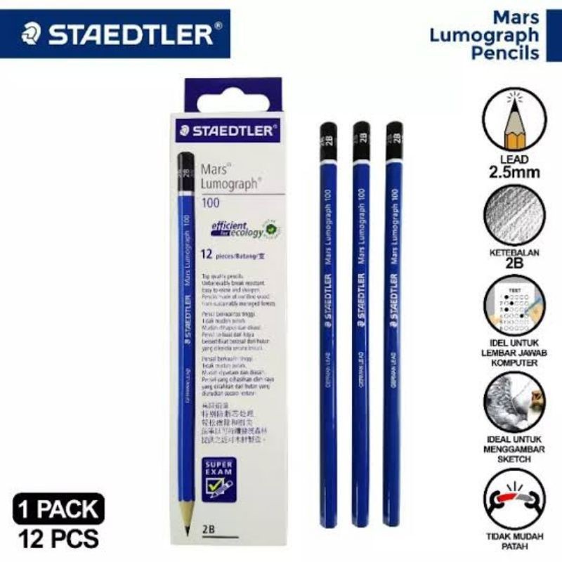 

Promo Harga Grosir Pensil 2B Staedtler Computer ( 1pak/12pcs )