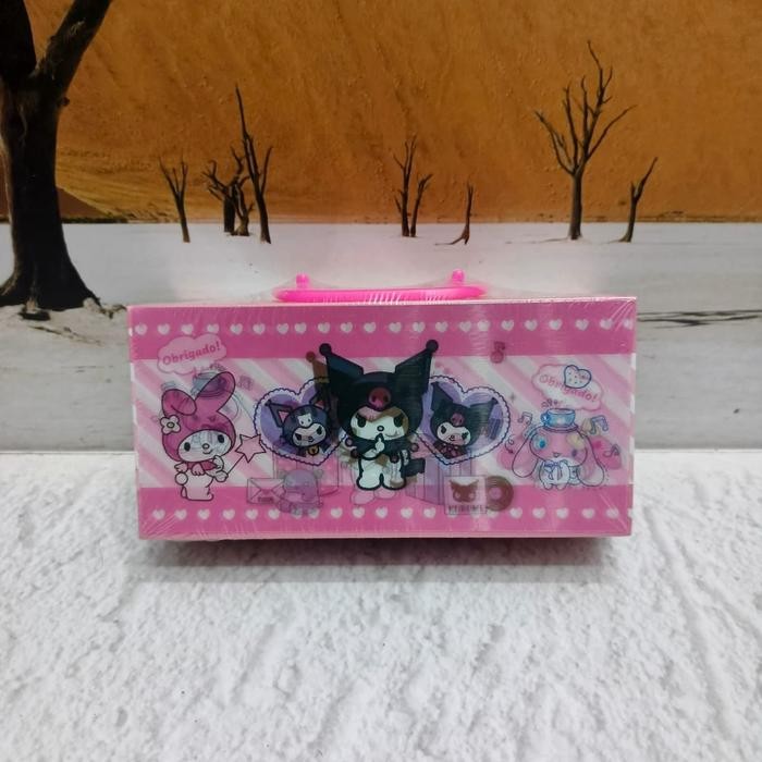

New Arrival[PROMO] kotak pensil KODE 3 TINGKAT metalik 3dimensi/pencil case password/kota - KUROMI 3D