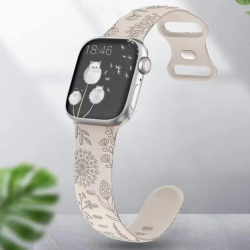 Pola cetak daun Silicone Strap untuk Huawei band 5 6 7 8 9 watch fit 2 3 5 wath gt 4 5 smartwatch st