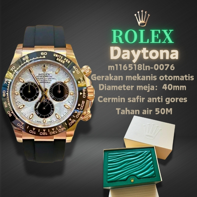 Rolex[Rolex 100% Asli] Jam Tangan Pria Rolex Seri Daytona M116518LN-0076 Gerakan Mekanis Otomatis, C