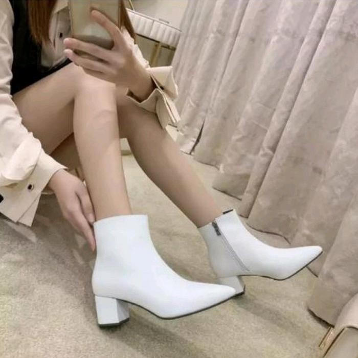Boots hills putih (SL17) wanita cantik abadi Pergelangan kaki - putih, 36