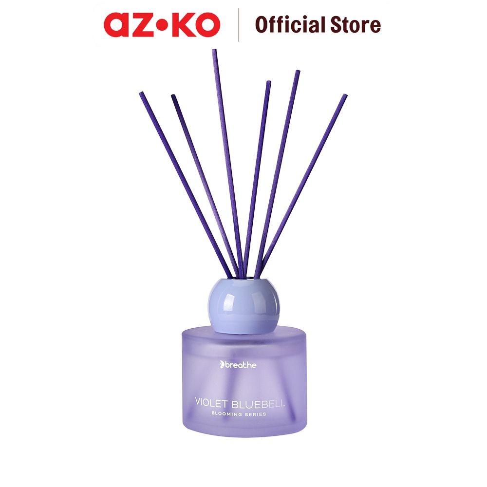 AZKO Breathe 100 ml Violet Bluebell Reed Diffuser - Ungu Rattan Sticks Freshener Aromaterapi Penghar