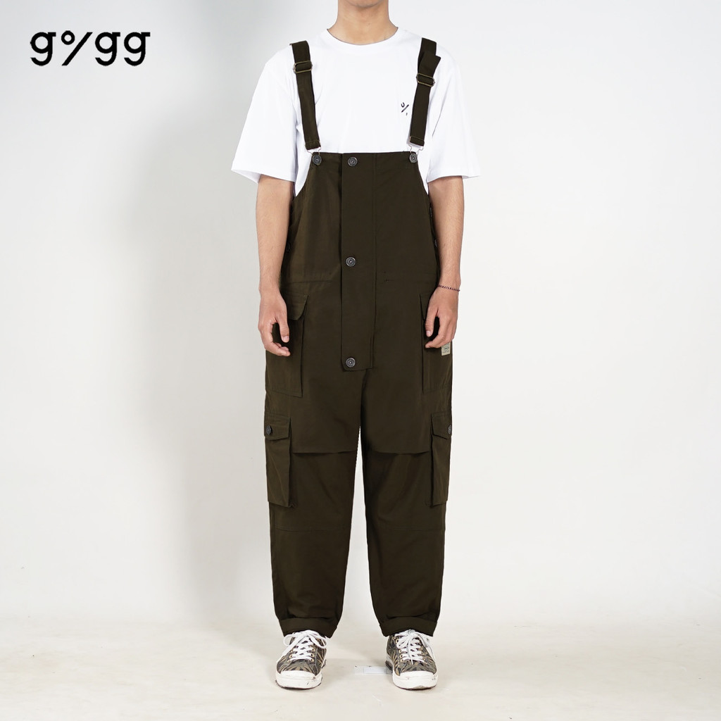 Gigg - Text - Jumpsuit Olive - Overall Cowok Cargo - Baju Kodok Pria
