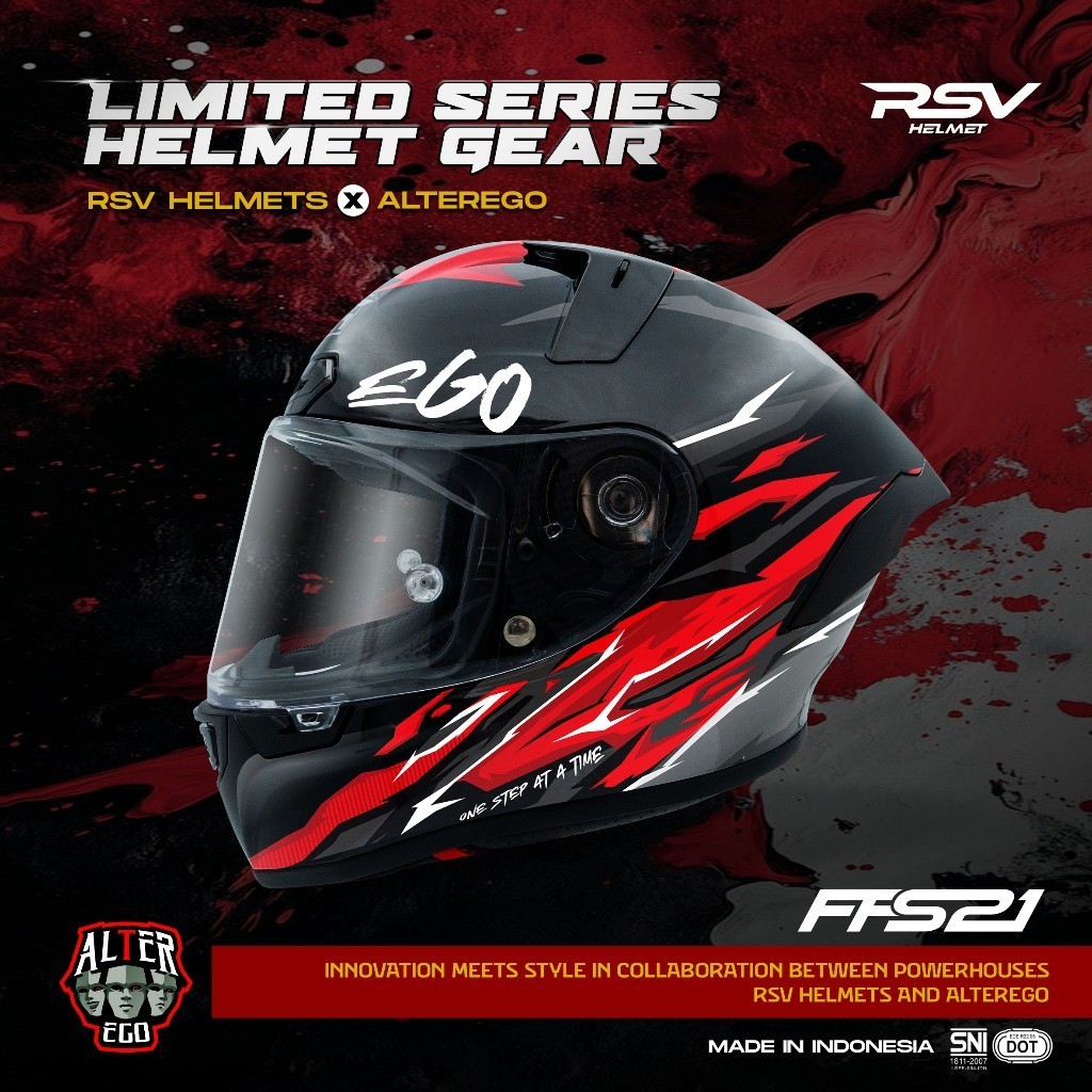 FFS21 Motif ALTER EGO ( HELM FULLFACE RSV HELMET - SNI DOT ECE - RACING MODERN )