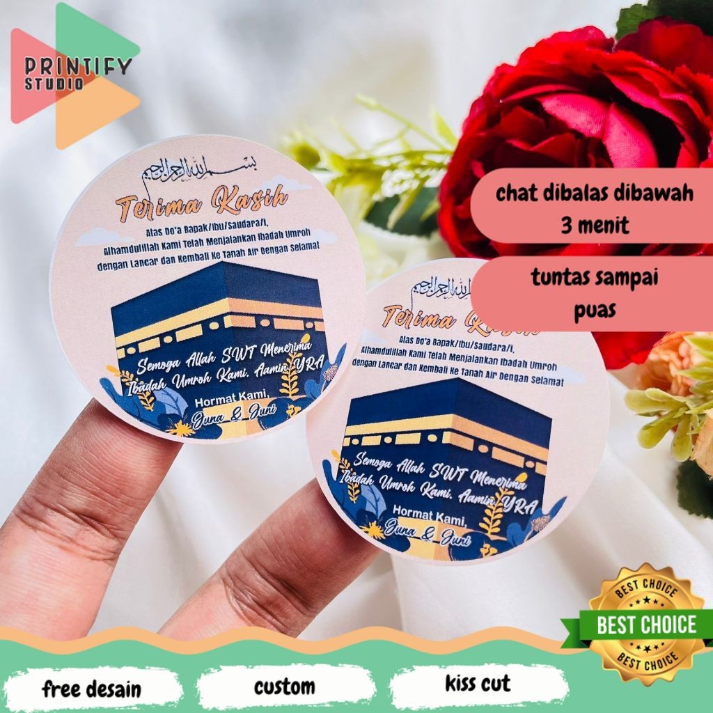 

Printify Cetak Label Umroh Sticker Bulat Gift From Haji Cetak Print Stiker Tasyakuran Hampers Murah