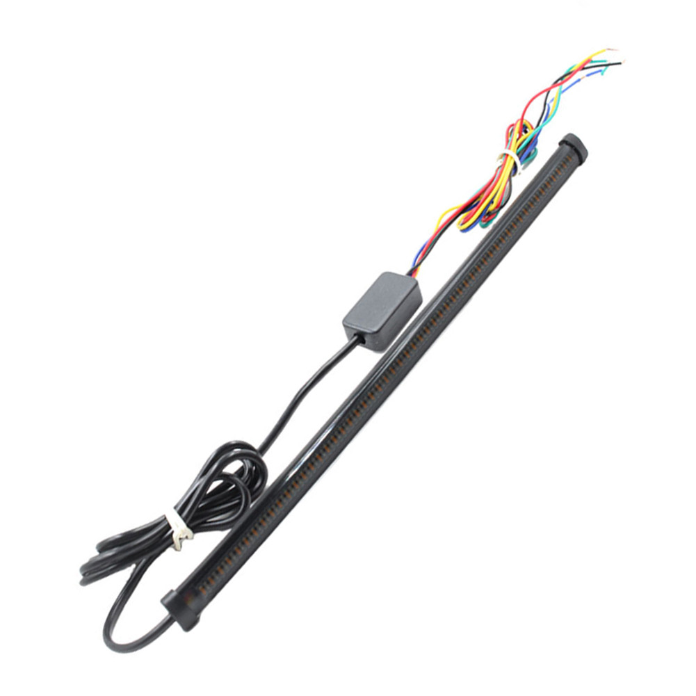 Motorcycle LED Strip Light Flexible LED Upgrade Scan Function Motor Stop Lamp 30CM Sequential Turn S