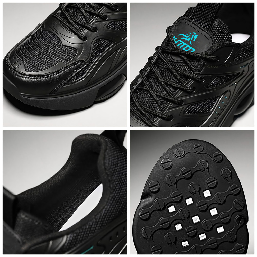 LV0322 Sepatu Sneakers Pria Sepatu Sport Hitam Pria