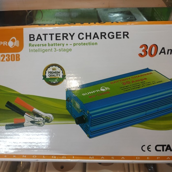 charger accu aki 30 Ampere 12 Volt charger FullOtomatis Charger sunpro