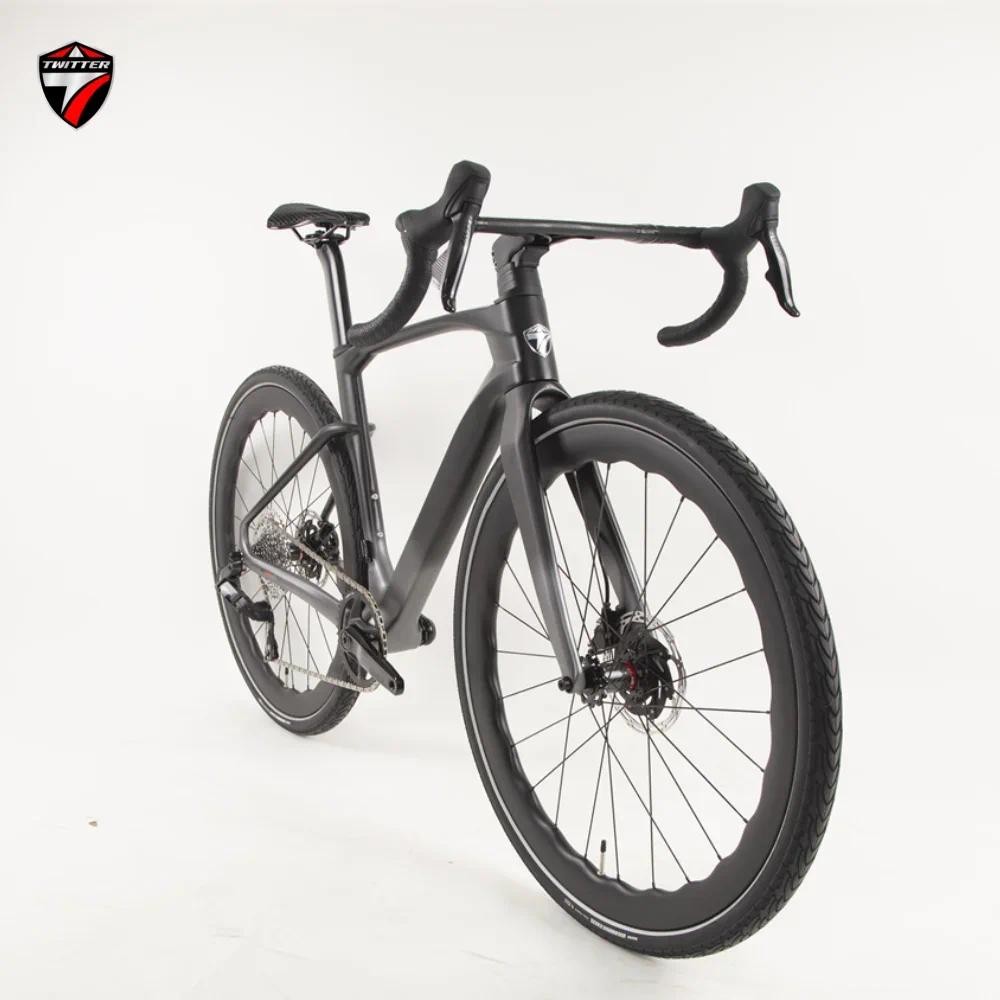 TWITTER gravel bike V3 RIVAL-22S T900 carbon fiber road bicycle sc brake 700*40C Full hidden inner t