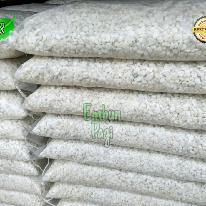 Batu koral putih italy import 10kg via cago - 10kg, S