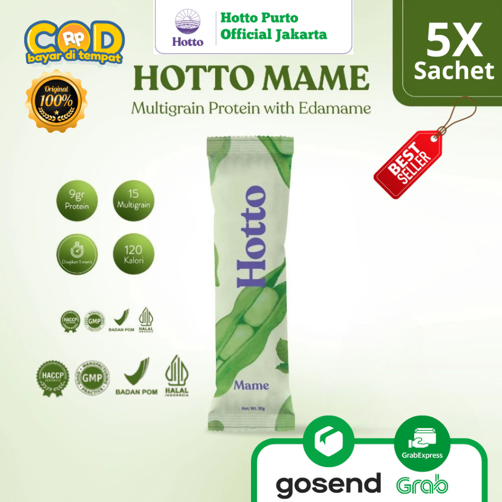 

[FLASH SALE] Hotto Mame 5 Sachet Protein Multigrain with EDAMAME Official Store Jakarta BPOM & HALAL