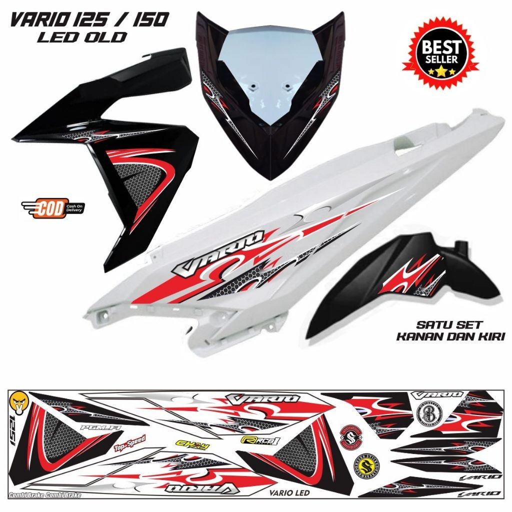 STRIPING VARIO LED / STIKER STRIPING POLET MOTOR VARIO LED 125 2014 2016 STRIPING KEREN