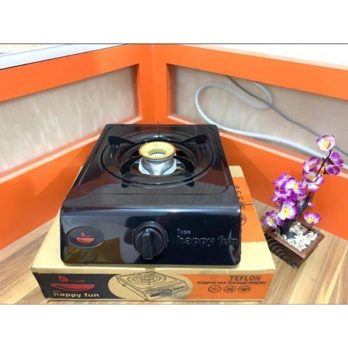 Kompor Gas 1 Tungku Teflon Happy Fun
