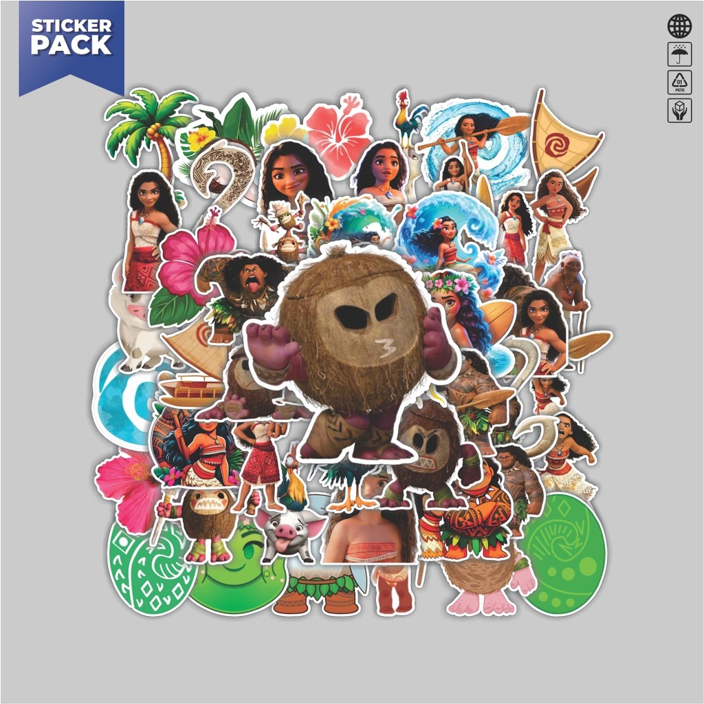 

[100PCS]Stiker Pack Stiker Kartun Moana Aesthetic Vinyl Anti Air Dekorasi Sticker Laptop Buku Journal Koper Helm Casing HP Gitar Helm Skateboard