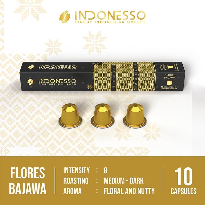 

INDONESSO Flores Bajawa Coffee Capsules Compatible with Nespresso Machines / Kapsul Kopi