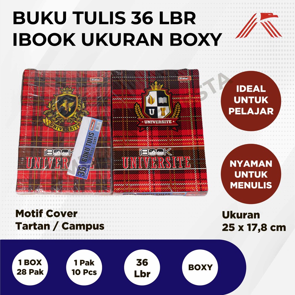 

Buku Tulis Boxy IBook isi 36 Lbr @10 Pcs
