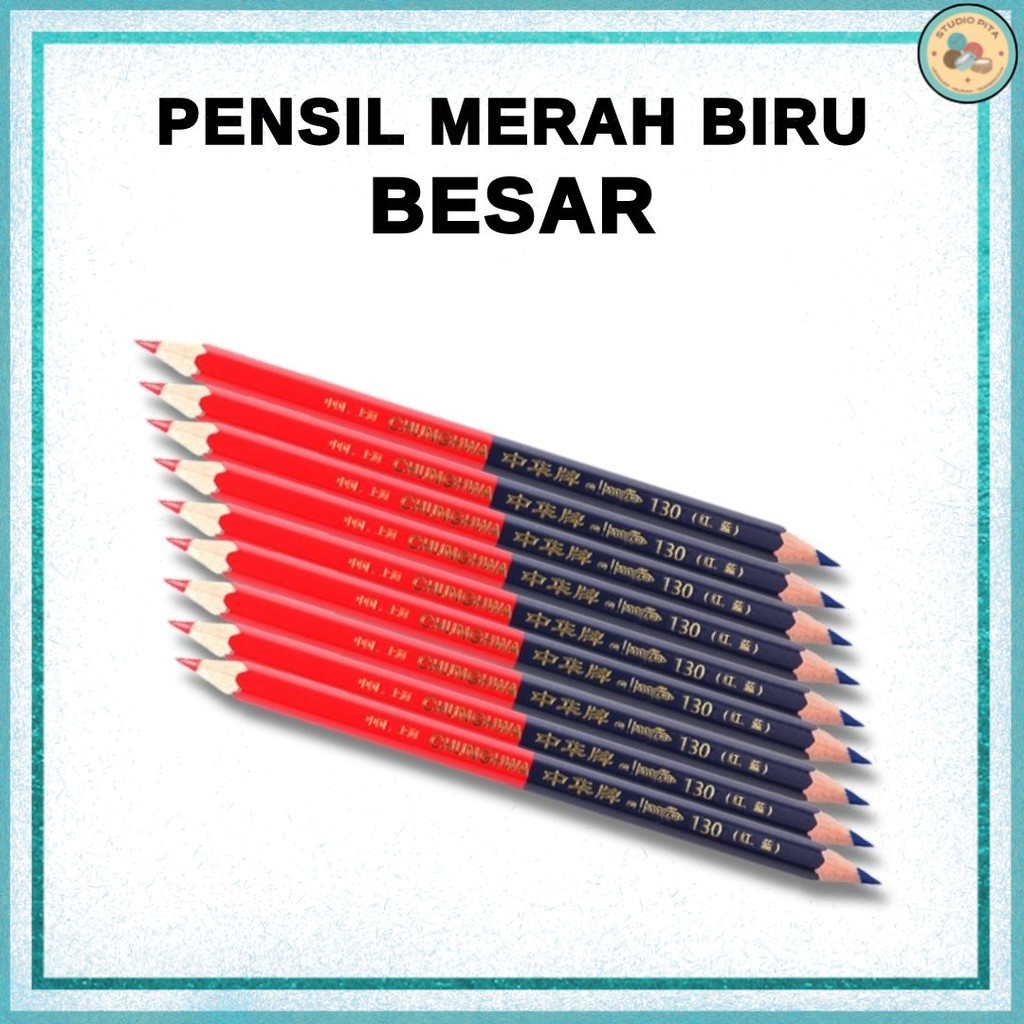 

Pensil merah biru besar / pensil pola merah biru besar ORIGINAL