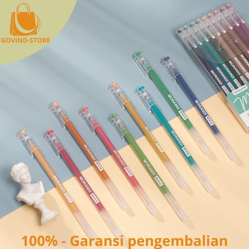 

Holymajesty-Pulpen Gel Set Morandi Isi 9 Warna Warni Languo