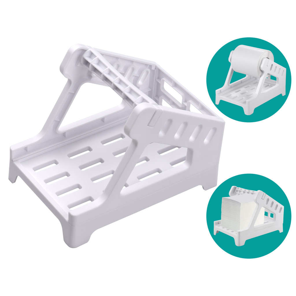 

Label Holder for 4x6 Shipping Labels Printer Rolls and Fanfold Labels 2 in 1 Work for Desktop Themal Label Sticker Detachable