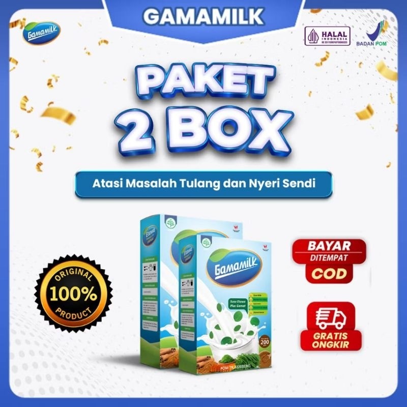 

Paket 2 Box Susu Kesehatan Gamamilk Asli Original Solusi atasi Nyeri Sendi dan Tulang (Ready Stock 100%)