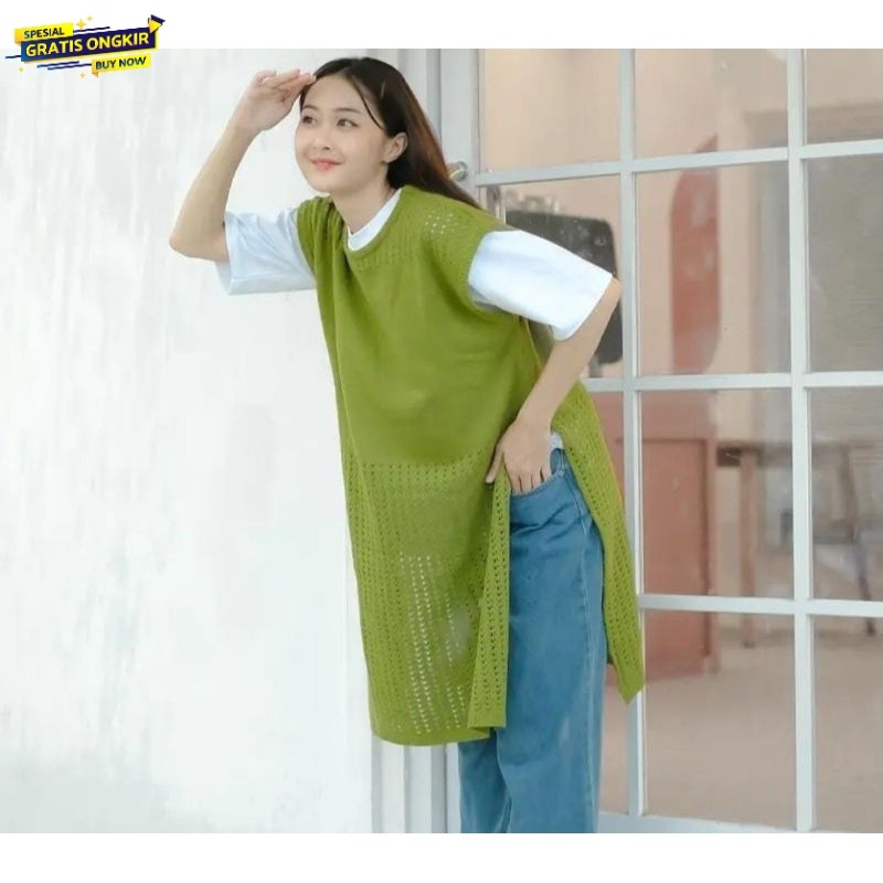 RUBY DRESS RAJUT JARING / TUNIK RUBY JARING / OUTWEAR RAJUT DRESS / MALIKIN TUNIK JARING