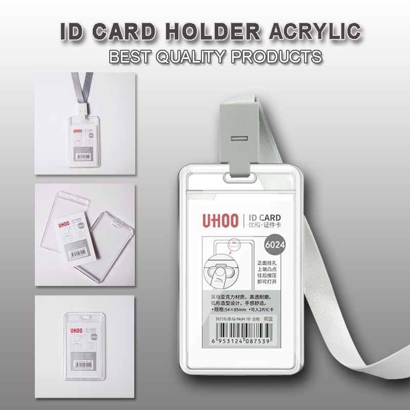 

Acrylic ID Card Holder Akrilik Bening Transparan Badge Name Tag Holder Frame Casing BOX Bantex ID Card Transparent