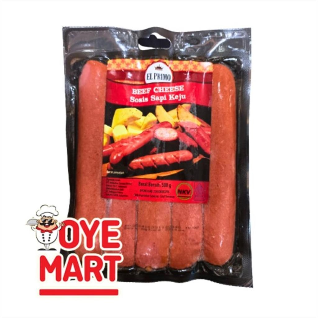 

EL PRIMO BEEF CHEESE SAUSAGE 500GR ISI 5/SOSIS SAPI RASA KEJU