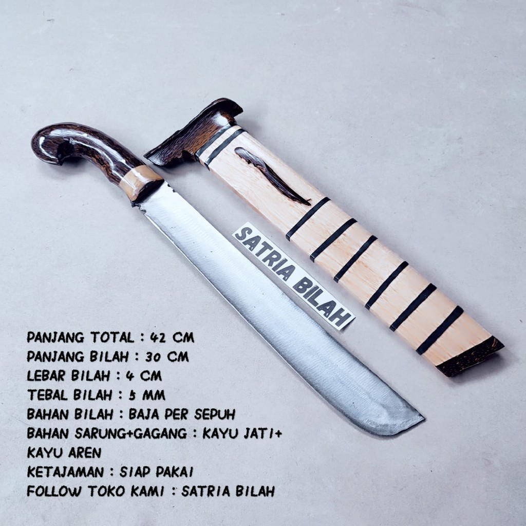 peralatan kebun golok kebun GOLOK SKM GOLOK khas Cibatu untuk berkebun sarung Kayu Jati Fulltang Baj