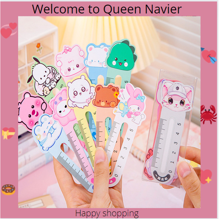 

QN - Pembatas buku kertas sanrio penggaris mini lucu