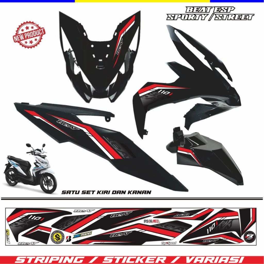 LIS STRIPING MOTOR Striping variasi lis motor beat esp 2017/ stiker beat street 2018/ variasi beat s