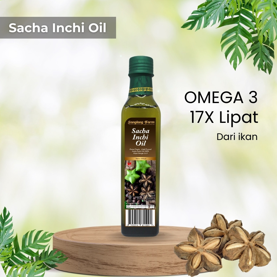 

SACHI Minyak Sacha Inchi Sanglang Farm 250 ml Super Food 100% Tinggi Omega Ekstrak Kacang Sacha Inchi Murni Botol Kaca