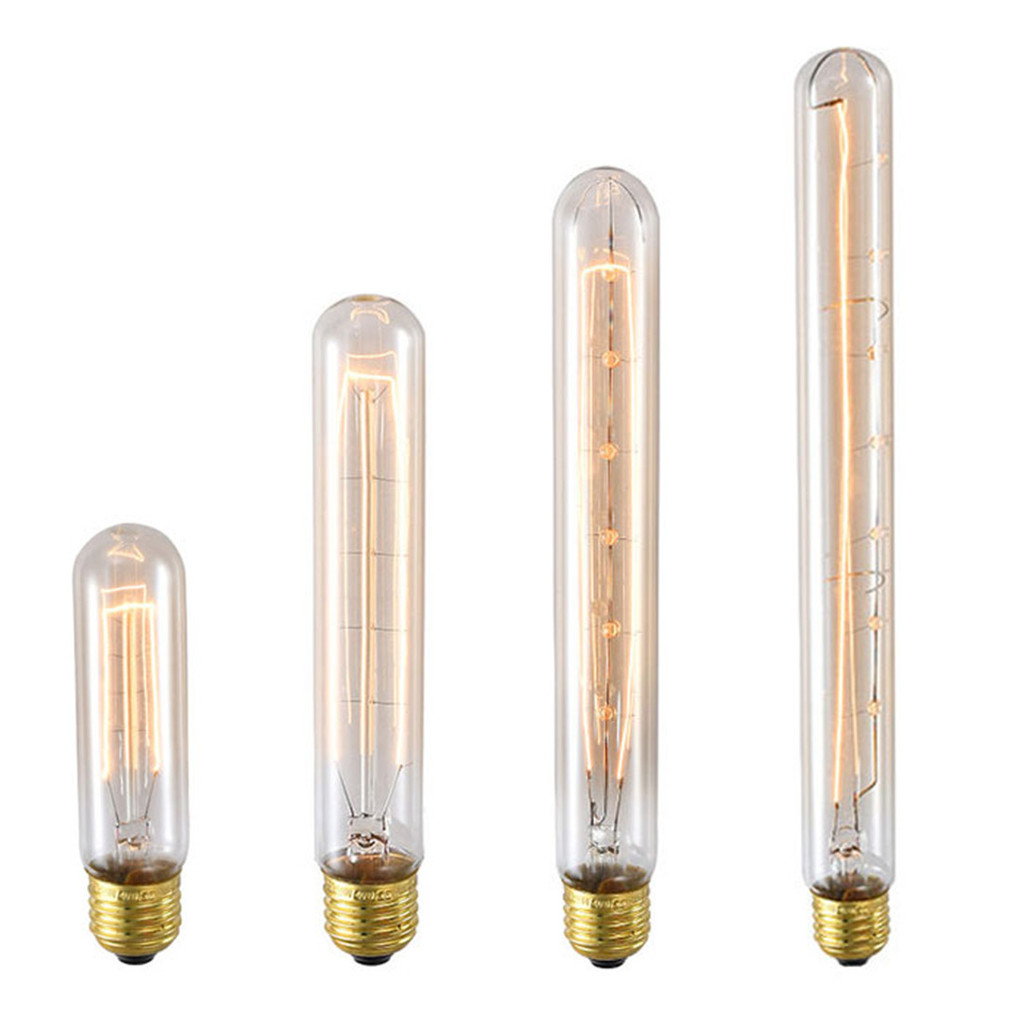 Vintage Edison light bulb long tube incandescent bulb 40W E27 linear retro bulb T125 T185 T225 T30 T