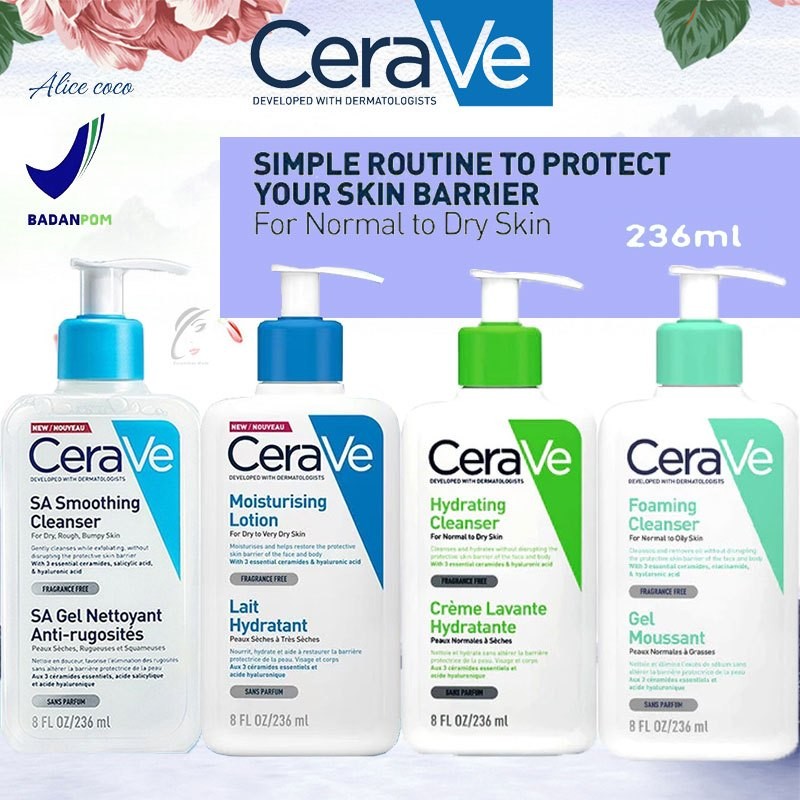 CeraVe Cleanser 236ml/CeraVe Daily Moisturising Lotion/CeraVe Foaming Cleanser/CeraVe Hydrating Clea