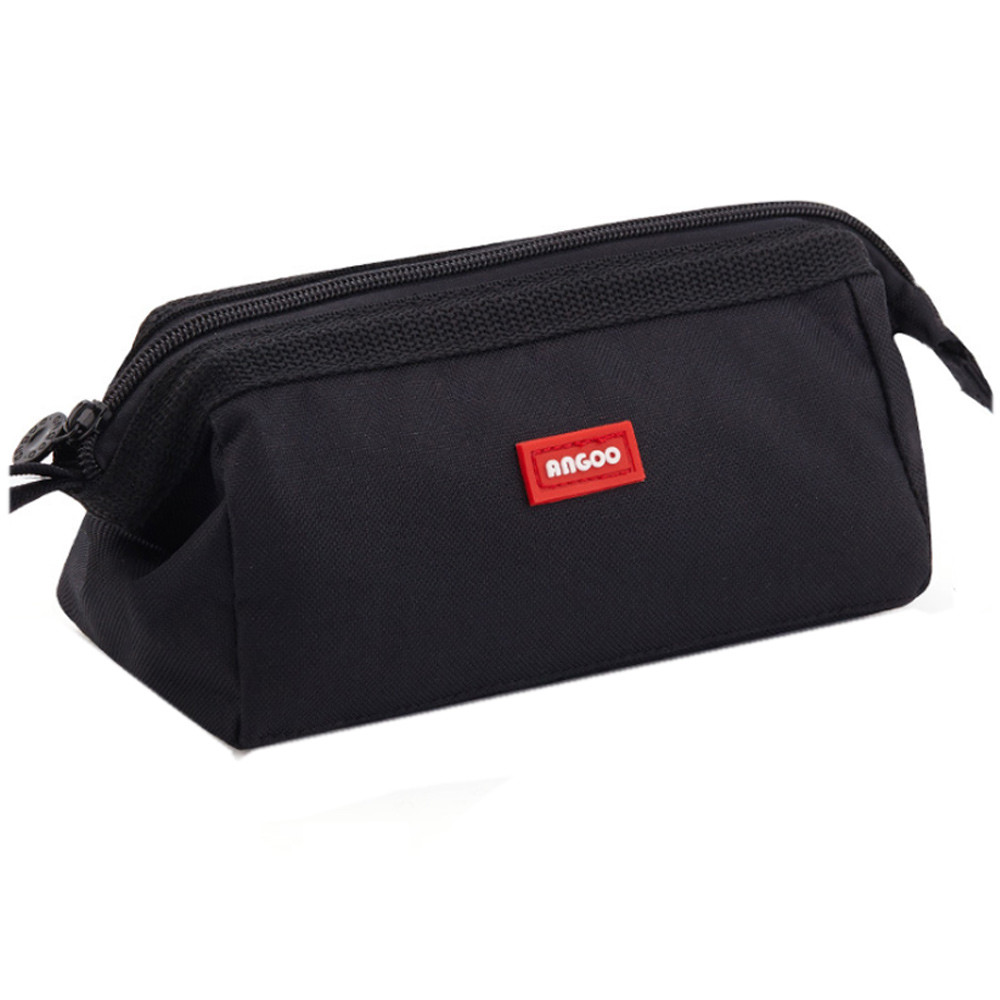 ANGOO Pen Case Pencil Bag Storage HandBag Pouch for Pens Ruler Stationery School Travel Black