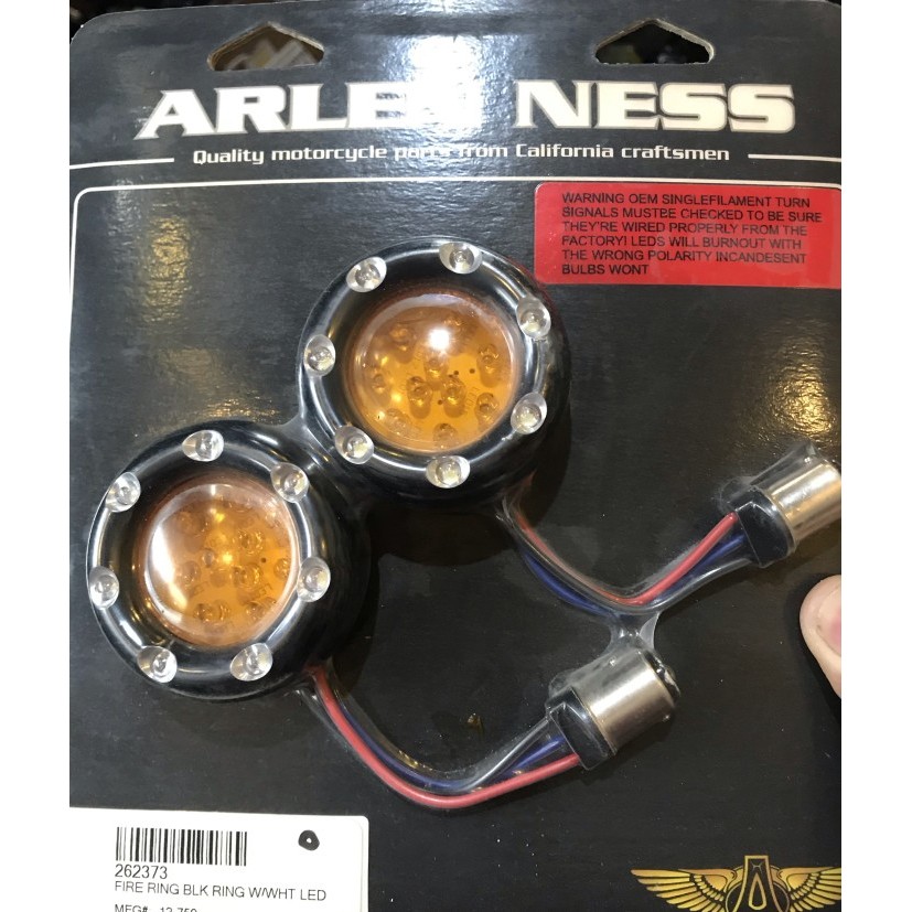 HARLEY PARTS Arlenness Black Fire Ring LED - Trim turn signal Harley