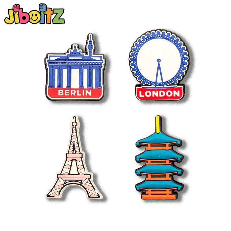 Jibbitz crocs charm Shoe Buckle Eiffel Tower London Hole Shoes Accessories Fashion Shoes Accessories