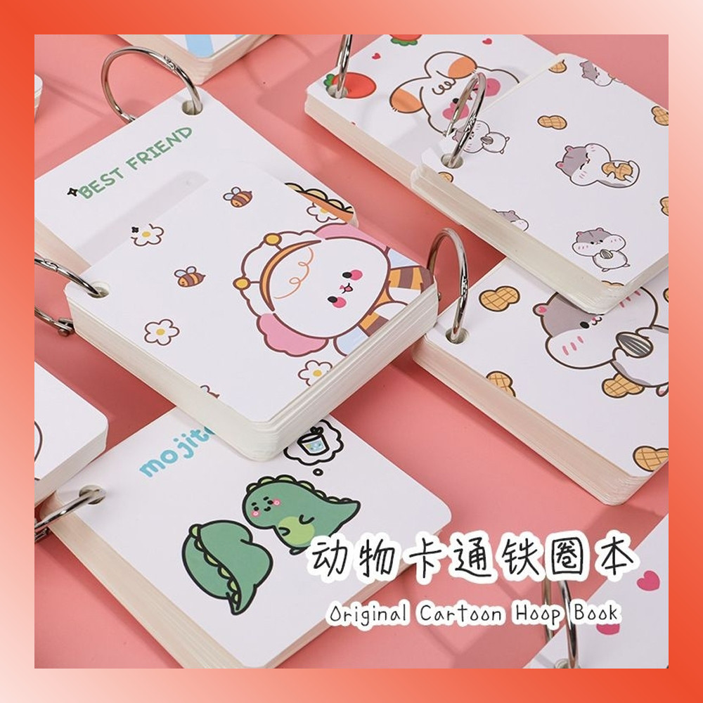 

LAMMORO > AT14 Notebook Mini RING Gantungan Kunci Catatan Memo Motif Lucu Kecil Pengingat Buku 29B4