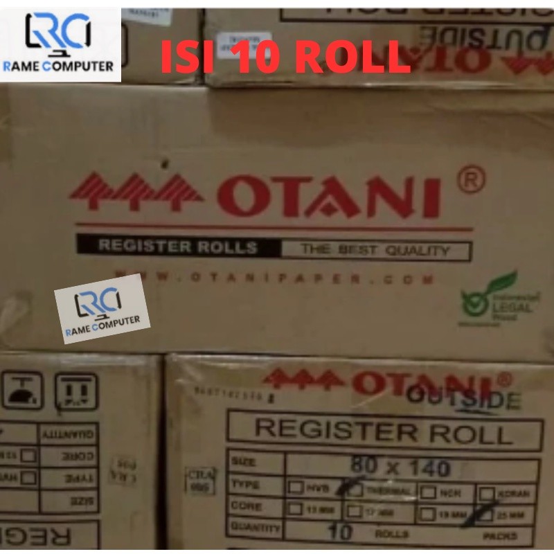 

1BOX = 10 ROLL OTANI KERTAS THERMAL STRUK MESIN ATM 80x140 / 80 x 140