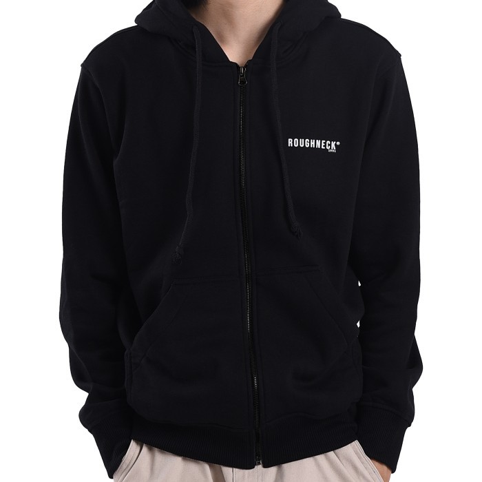 Roughneck HZ001 Black Mini Sig White Zipper Hoodie - XXL