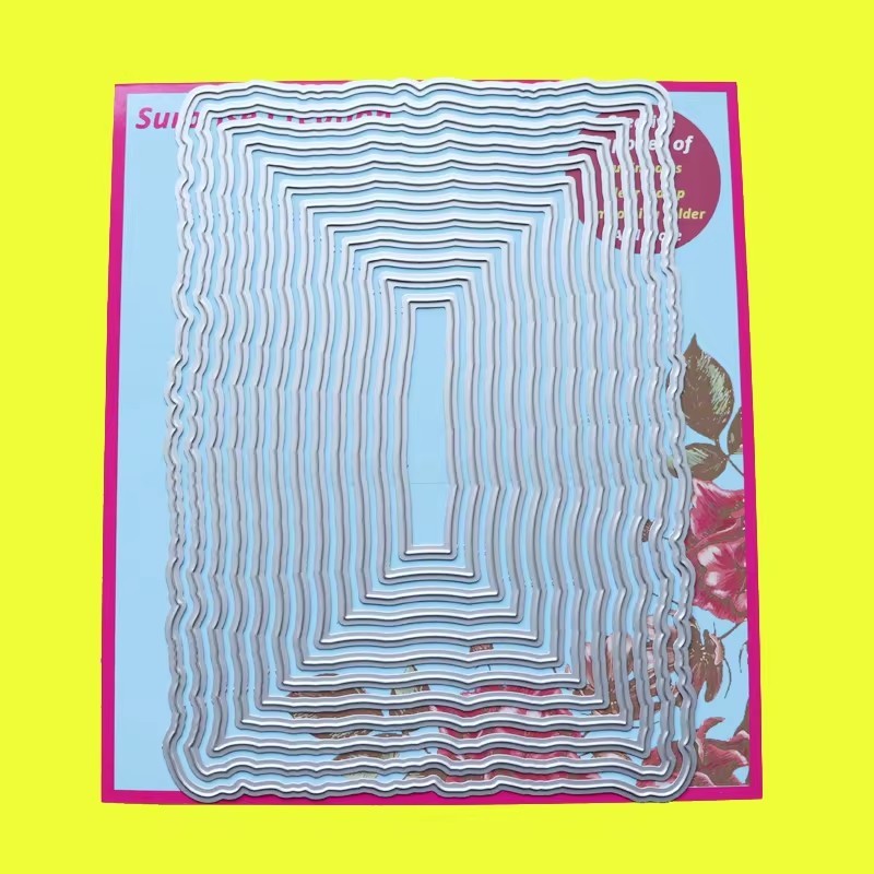 

Cutting Dies 5x7" Torn Edge Rectangle Scrapbook Cardmaking Paper Craft Metal Stencil Surprise Creation