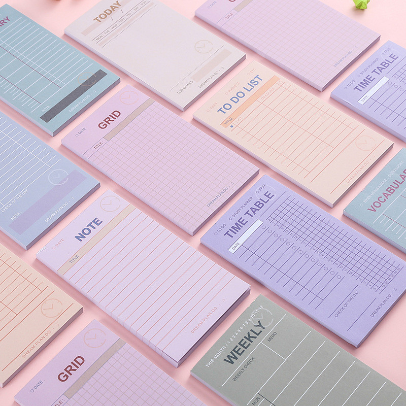 

Daily Weekly Schedule Notepad Multicolor No-Sticky Todolist Timetable Grid Memo Pad Vocabulary Memorization Planning Stationery