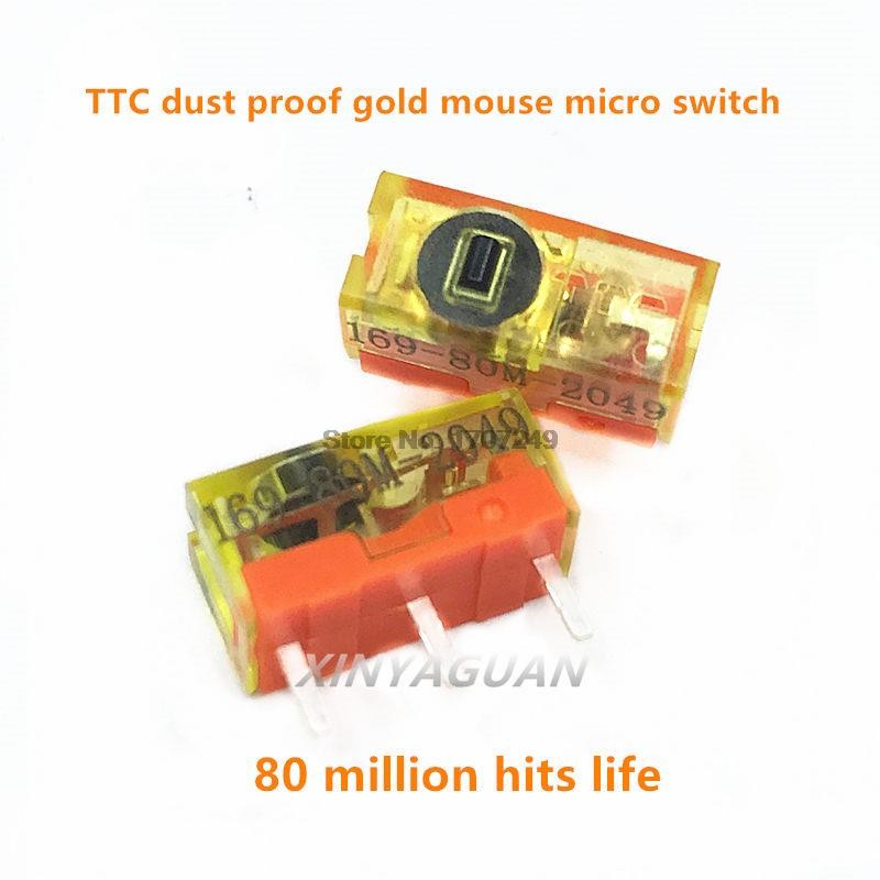 Free Shipping New arrival TTC dustproof gold mouse micro switch 3pin gold contactor 80M 80 millions 