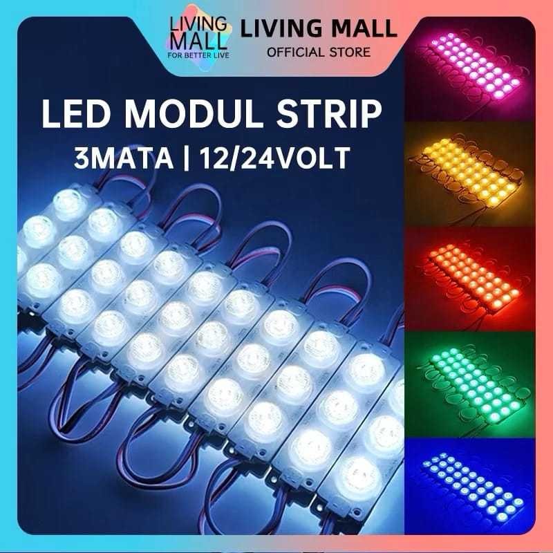 LAMPU LED MODUL 3MATA 12VOLT SMD 6114 2835 WATERPROOF VARIASI MOBIL MOTOR NEONBOX 3 MATA 12V-24 VOLT