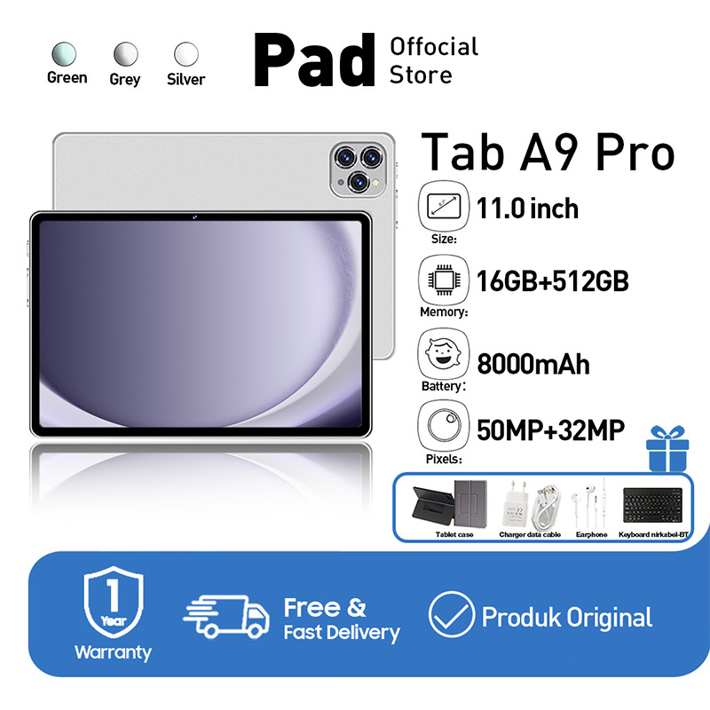 Tablet murah Galaxy Tab A9 Pro terbaru 2024 TAD Pro 10.1inch / 11.0inch ROM 16GB+512GB 256GB 128GB 3