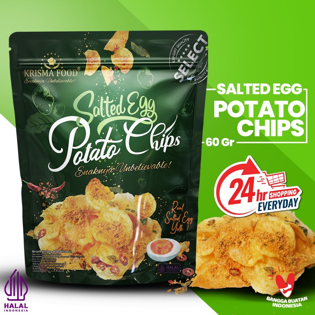 

SALTED EGG POTATO CHIPS - POUCH 60GR