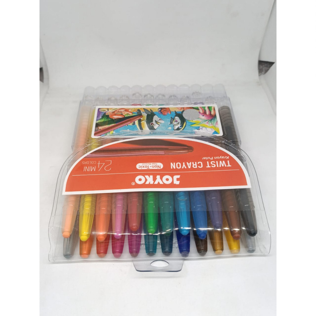 

CRAYON 24 WARNA MINI PUTAR KRAYON OIL PASTEL WARNA WARNI MEREK JOYKO 1 PAK ISI 24 WARNA