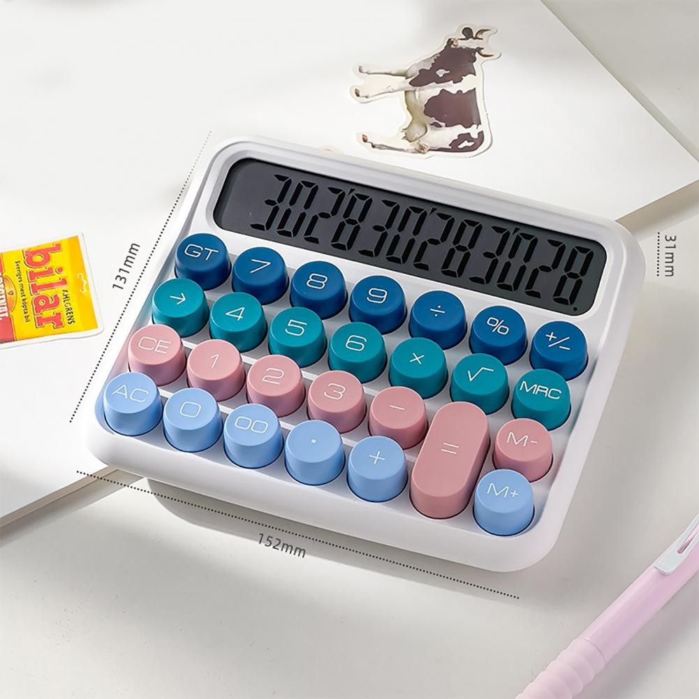 

Mechanical Switch Calculator Fast Accurate Typing Retro Design Large Buttons LCD Display Calculator Office Supply