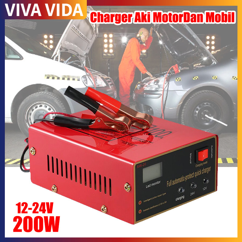 Alat Cas Aki Charger Aki Motor Mobil/Otomatis Accu Kering Dan Basah Lead Acid/Battery Charger Auto