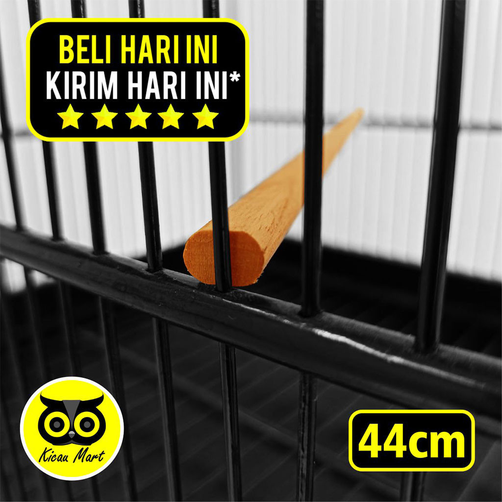 KICAU MART Tangkringan Kenari Semi Oval D13 Kayu Jati Tangkringan Sangkar Kandang Burung Kenari Teng